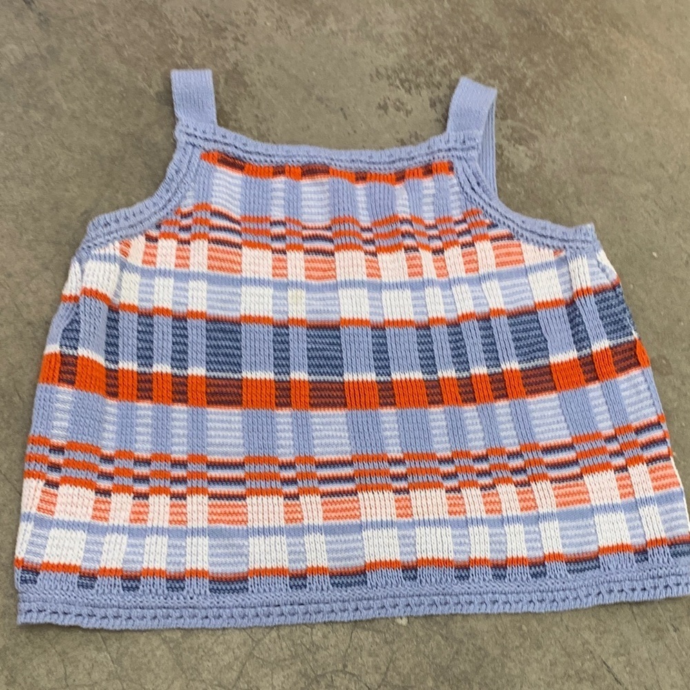 Banana Republic‎ cropped Striped Knit Sweater - Blue, Orange, White
